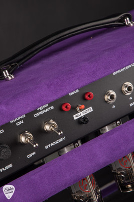 Amplified Nation Bombshell Overdrive 50w Head/1x12 Speaker Cab - Purple Suede & Liquid Gold Leaf Guitar Head and Cabinet