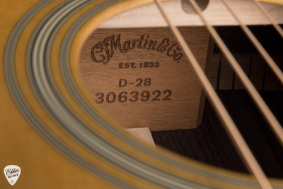 Label for 2026 Martin D28 Acoustic Guitar