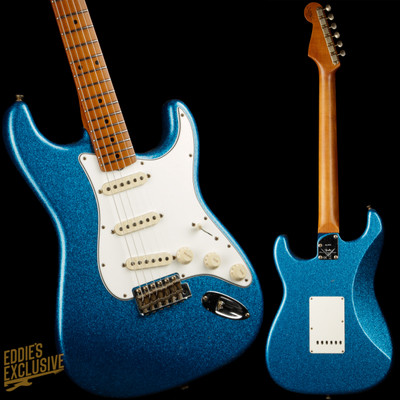 2023 - Fender Custom Shop Eddie's Guitars Exclusive Dealer Select Roasted 1963 Stratocaster Journeyman - Blue Sparkle