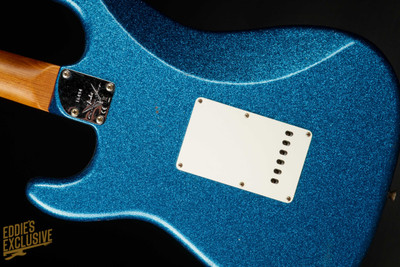 2023 - Fender Custom Shop Eddie's Guitars Exclusive Dealer Select Roasted 1963 Stratocaster Journeyman - Blue Sparkle