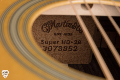 Label for Martin Super HD28 Acoustic Guitar