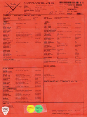 Spec Sheet for Fender Custom Shop Limited Edition 1960 Stratocaster Relic 3 Tone Sunburst Summer Showcase Event Instrument Electric Guitar