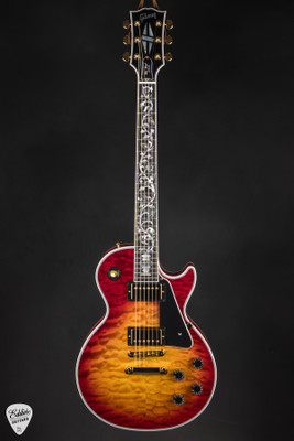 Gibson Custom Shop Dealer Select Les Paul Custom 5A Quilt Tree Of Life Fireburst Electric Guitar