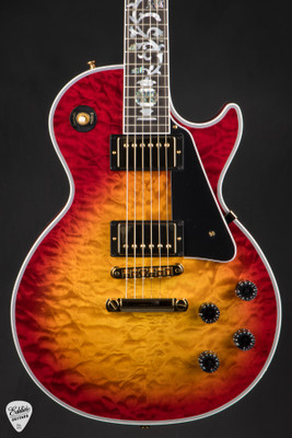 Gibson Custom Shop Dealer Select Les Paul Custom 5A Quilt Tree Of Life Fireburst Electric Guitar