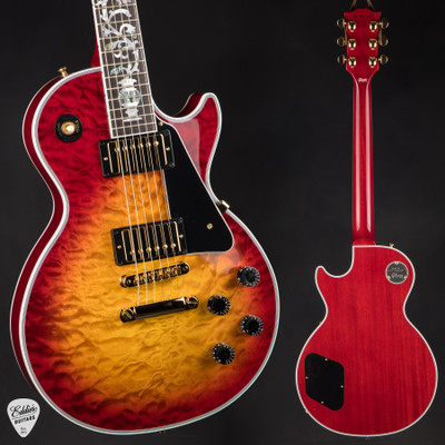 Gibson Custom Shop Dealer Select Les Paul Custom 5A Quilt Tree Of Life Fireburst Electric Guitar