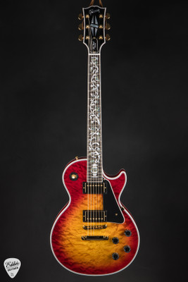 Gibson Custom Shop Dealer Select Les Paul Custom 5A Quilt Tree Of Life Fireburst Electric Guitar