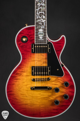 Gibson Custom Shop Dealer Select Les Paul Custom 5A Quilt Tree Of Life Fireburst Electric Guitar