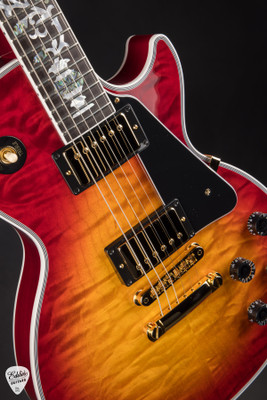 Gibson Custom Shop Dealer Select Les Paul Custom 5A Quilt Tree Of Life Fireburst Electric Guitar