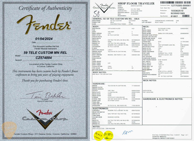 Fender Custom Shop 59 Telecaster Custom Relic - Aged Black