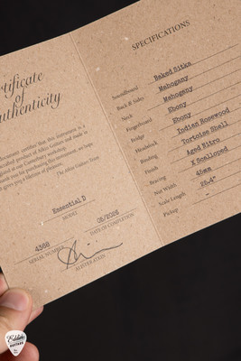 Spec Card for Atkin Essential D Acoustic Guitar with Baked Sitka Spruce and Mahogany