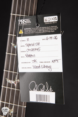 Hang Tag for PRS Wood Library Special Semi Hollow Quilt Stained Maple Neck Faded Blue Jean Electric Guitar