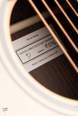 Label for Santa Cruz Founder Collection D Sitka Spruce and Indian Rosewood Acoustic Guitar
