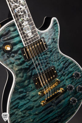 Gibson Custom Shop Dealer Select Les Paul Ultima 5A Tree of Life Nordic Blue Electric Guitar