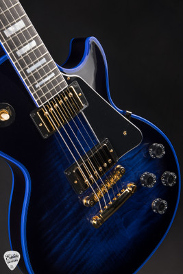 Gibson Custom Shop Dealer Select Les Paul Custom Figured Blue Widow Burst Electric Guitar