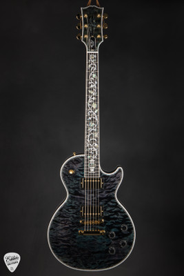 Gibson Custom Shop Dealer Select Les Paul Ultima 5A Tree of Life Nordic Blue Electric Guitar