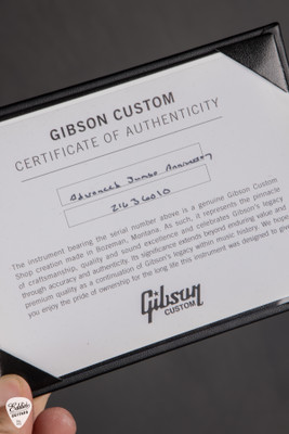 Certificate of Authenticity for Gibson Custom Shop Advanced Jumbo Anniversary Limited Edition Cremona Burst Acoustic Guitar