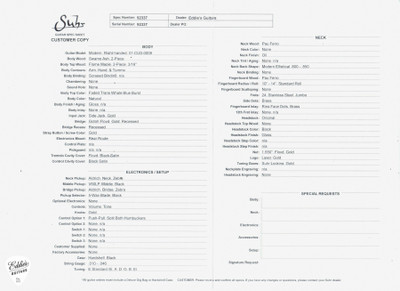 Spec Sheet for Suhr Roasted Modern Faded Trans Whale Blue Electric Guitar