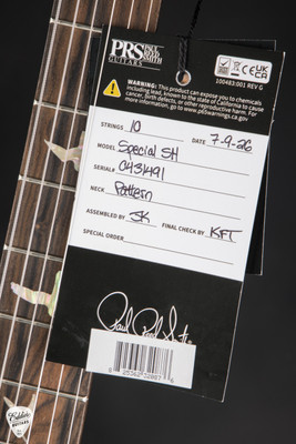 Hang Tag for PRS Special Semi Hollow Mantis Burst Electric Guitar