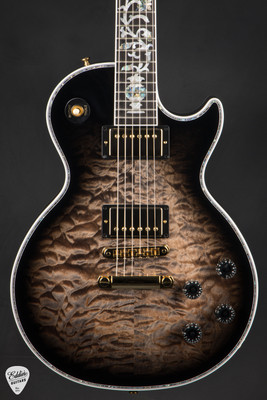 Gibson Custom Shop Dealer Select Les Paul Ultima Tree of Life Cobra Black and Yellow Electric Guitar
