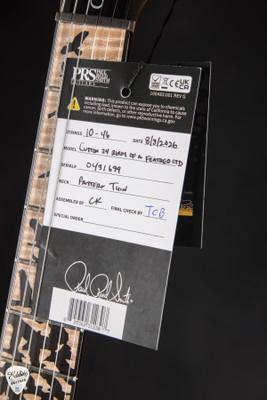 Hang Tag for PRS Custom 24 Birds of a Feather Limited Edition Charcoal Microburst Electric Guitar