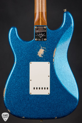 Fender Custom Shop 50s Dualmag II Stratocaster Relic Blue Sparkle Electric Guitar