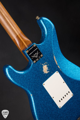Fender Custom Shop 50s Dualmag II Stratocaster Relic Blue Sparkle Electric Guitar
