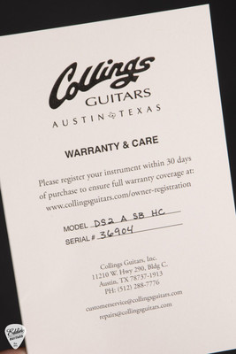 Collings DS2A Hill Country Sunburst Adirondack Spruce and Indian Rosewood Acoustic Guitar