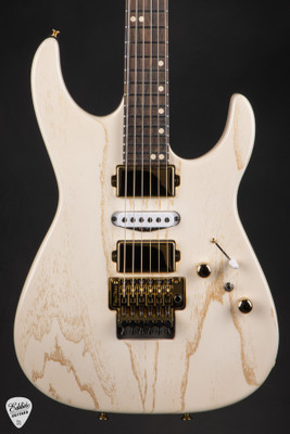 Tom Anderson Angel Player Hollow White with Gold Dog Hair Electric Guitar