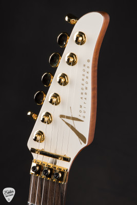 Tom Anderson Angel Player Hollow White with Gold Dog Hair Electric Guitar