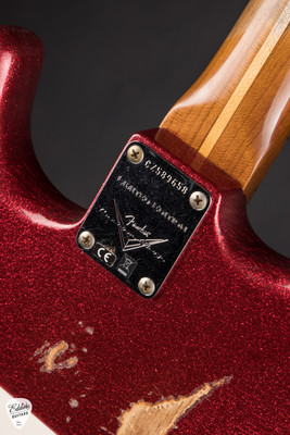 Fender Custom Shop 50's Dualmag II Stratocaster Red Sparkle Electric Guitar