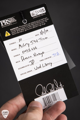 Hang Tag for PRS McCarty 594 Tremolo Tiger Eye Electric Guitar
