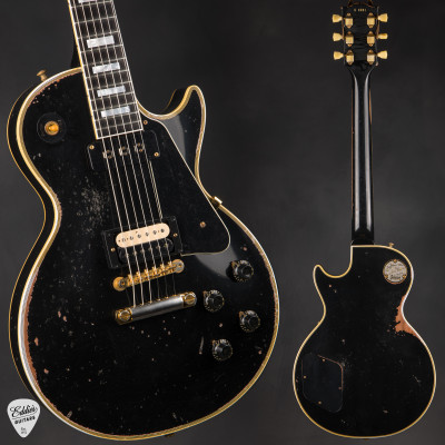 Gibson Custom Shop Limited Edition 1954 Les Paul Custom Reissue Heavy Aged Ebony Electric Guitar