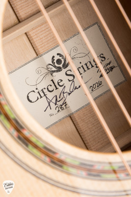 Circle Strings Small Jumbo Acoustic Guitar with Old Growth Sitka Spruce and Quilted Tochi