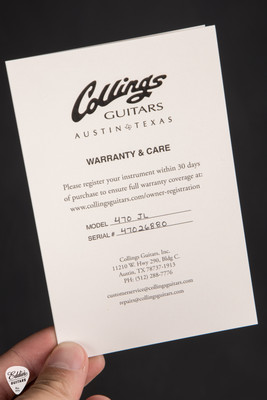 Warrenty and Care for Collings 470 JL Antiqued Black Top Electric Guitar