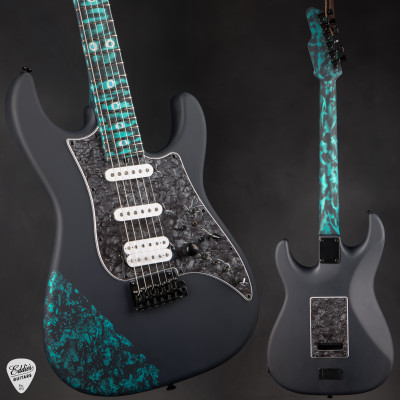 James Tyler Studio Elite Satin Black with Black Shmear with Turquoise Tint Electric Guitar