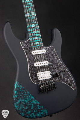 James Tyler Studio Elite Satin Black with Black Shmear with Turquoise Tint Electric Guitar