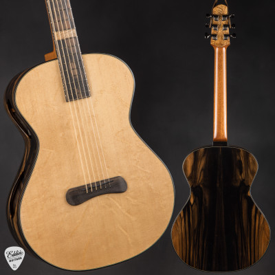 SkyTop Modified Parlor Acoustic Guitar with Bearclaw Sitka Spruce and Crelicam Ebony
