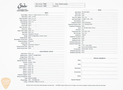 Suhr Spec sheet