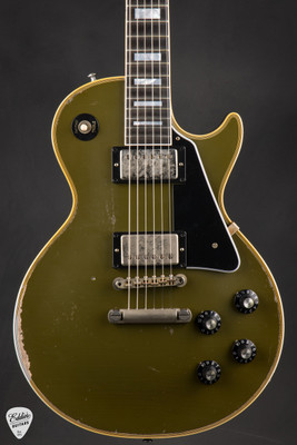 Gibson Custom Shop Limited Edition 1968 Les Paul Custom Reissue Heavy Aged Olive Drab Electric Guitar