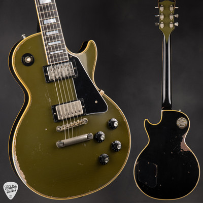 Gibson Custom Shop Limited Edition 1968 Les Paul Custom Reissue Heavy Aged Olive Drab Electric Guitar