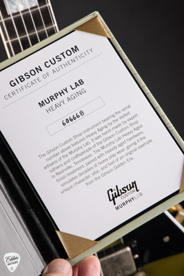 Certificate of Authenticity for Gibson Custom Shop Limited Edition 1968 Les Paul Custom Reissue Heavy Aged Olive Drab Electric Guitar