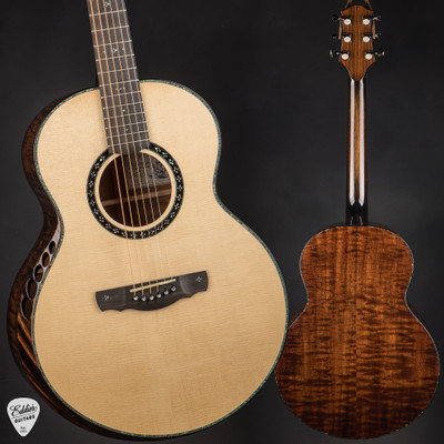 Kevin Ryan Nightingale Grand Soloist Acoustic Guitar with Engelmann Spruce and Quilted Mahogany