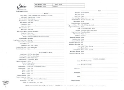 Spec Sheet for Suhr Classic S Antique Roasted Neoteric Limited Edition Shell Pink Electric Guitar