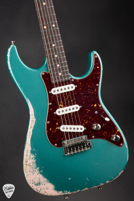 Tom Anderson The Classic Sherwood Green over Shell Pink Electric Guitar