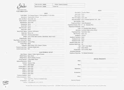 Suhr Spec Sheet