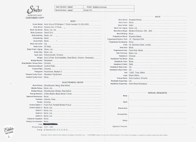 Suhr Spec Sheet