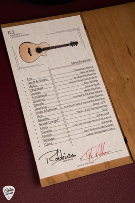 Spec Sheet for Tyler Robbins R2 Acoustic Guitar with Carpathian Spruce and Bois de Rose