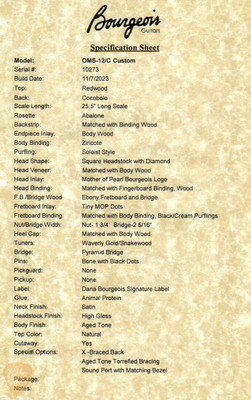 2023 - Bourgeois OMSC Custom - Redwood & Cocobolo