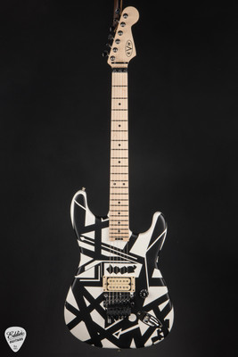 EVH Striped Series Shapes White and Black Electric Guitar