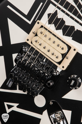 EVH Striped Series Shapes White and Black Electric Guitar